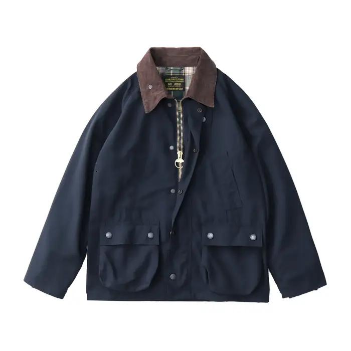 Veste en toile cirée pour homme, nouvelle collection, style rétro américain, col en velours côtelé k