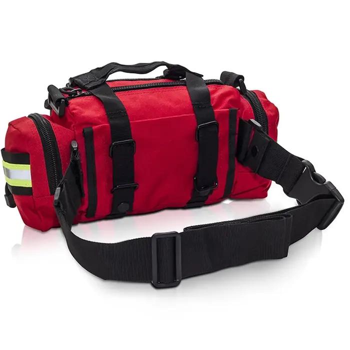 Sac de traumatologie d'urgence pour premiers secours sac rouge coton durable pour paramédicaux et interventions d'urgence avec bandes réfléchissantes