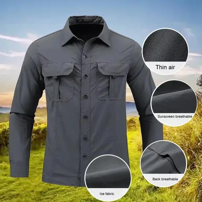 Chemise légère et respirante, chemise tactique multifonctionnelle, chemise de travail d'extérieur à