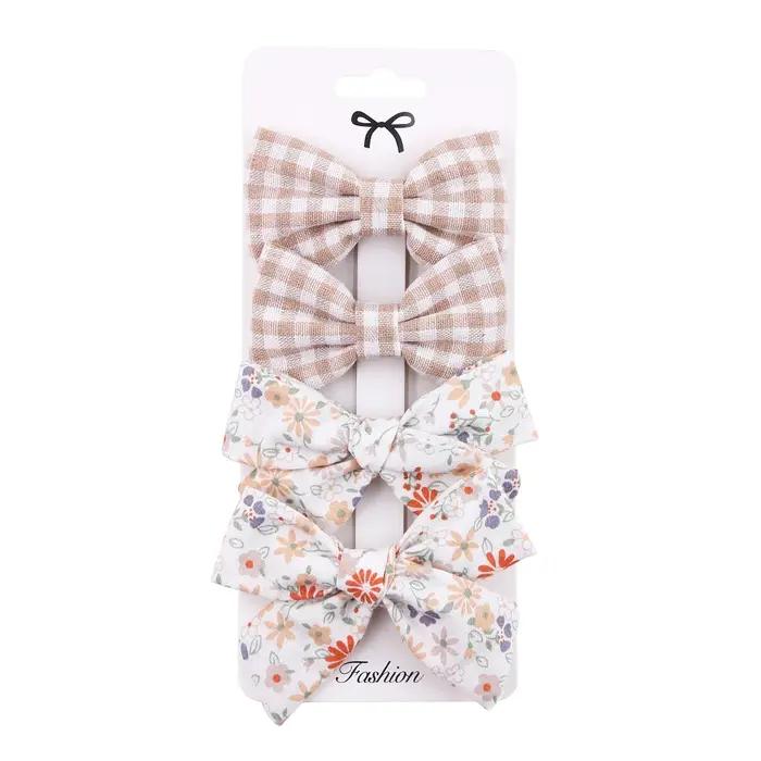Barrettes en dentelle de coton et lin avec nœud papillon imprimé léopard pour bébés filles et garçons occasions spéciales