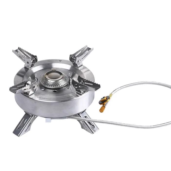 Cuisinière à gaz Saturn en acier inoxydable pour camping et randonnée polyvalente et facile à transporter