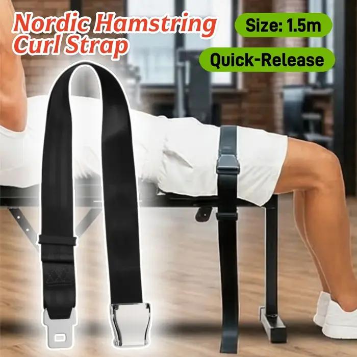 Sangle de curl nordique de 1,5 m avec boucle à dégagement rapide – Réglable pour les curls nordiques et les extensions de jambes sur la plage