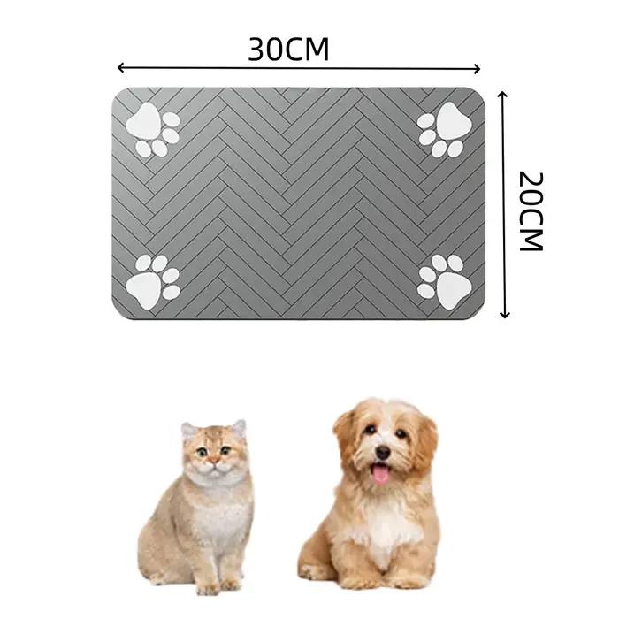 Tapis d'alimentation pour animaux de compagnie, terre diatomée à séchage rapide, absorbant, résistan