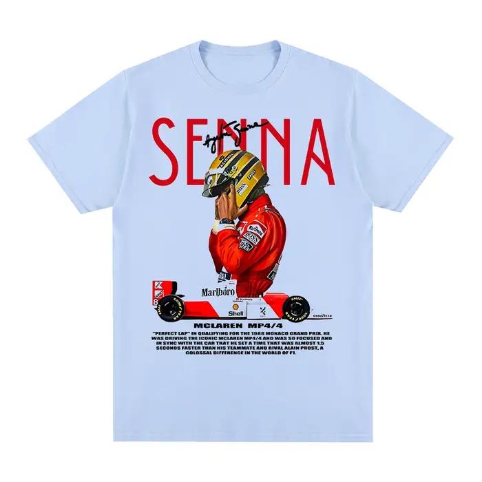 Brésilien Ayrton Senna T-shirt Vintage Graphique Surdimensionné Respirant Coton Hommes