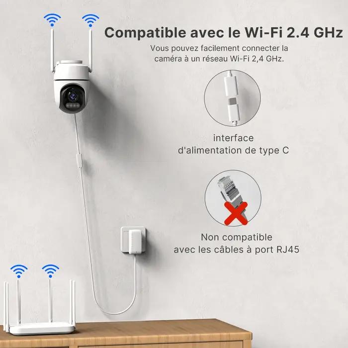 Caméra PTZ extérieure WONSDAR 2 pièces - Surveillance vidéo WiFi