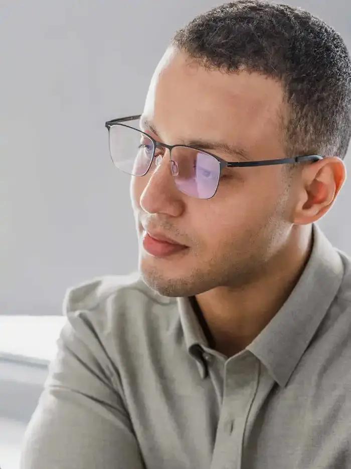 Monture de lunettes carrée sans vis pour hommes, design allemand, ultra-légère 7,5g, en acier fin, l