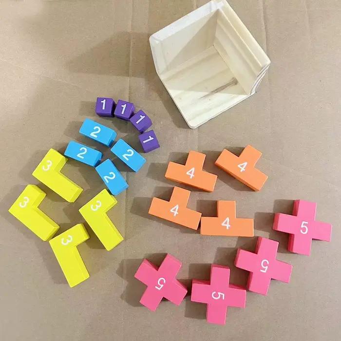 Puzzles en blocs de bois colorés, jouets de puzzle 3D classiques Luban Lock Cube, jeu intellectuel pour enfants et adultes