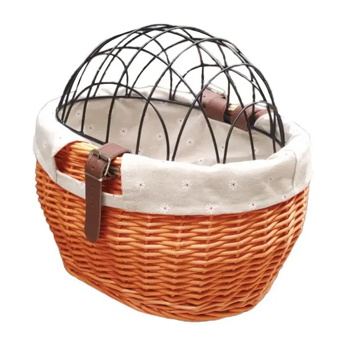 Panier de vélo en osier pour petits chiens et chats