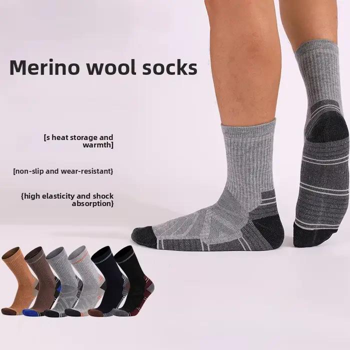 Chaussettes randonnée laine mérinos homme femme mi-mollet respirantes absorption amortissement vélo
