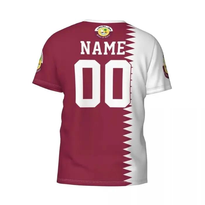 T-shirt graphique avec emblème de la sensation du Qatar pour hommes, maillot d'équipe de football, veste de sport unisexe, style hip-hop, mode décontractée, occasions quotidiennes et événements spéciaux