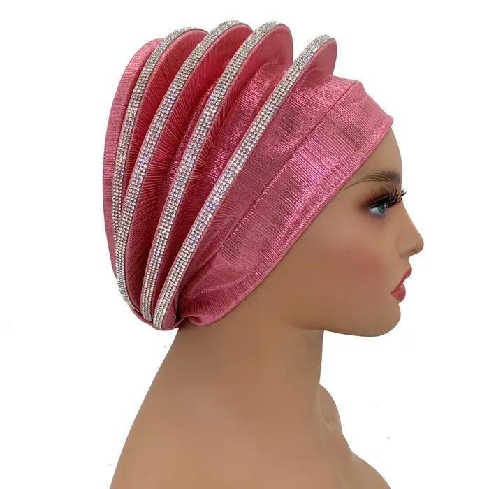 Béret en spirale de diamants de luxe Turban pour femmes afrcian dame bandeau femme bérets
