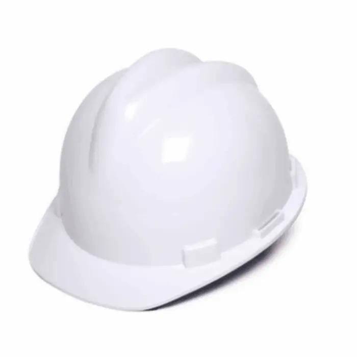 Casque de sécurité robuste avec visière solaire pour chantier, protection contre les impacts et chocs, confort rembourré, disponible en blanc, bleu, jaune et rouge pour travailleurs sur chantier