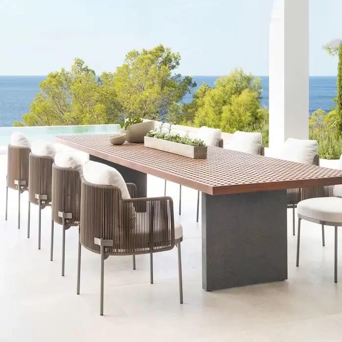 Table en bois italienne d'extérieur, style nordique, pour fête, événement, Restaurant, cuisine, Tabl