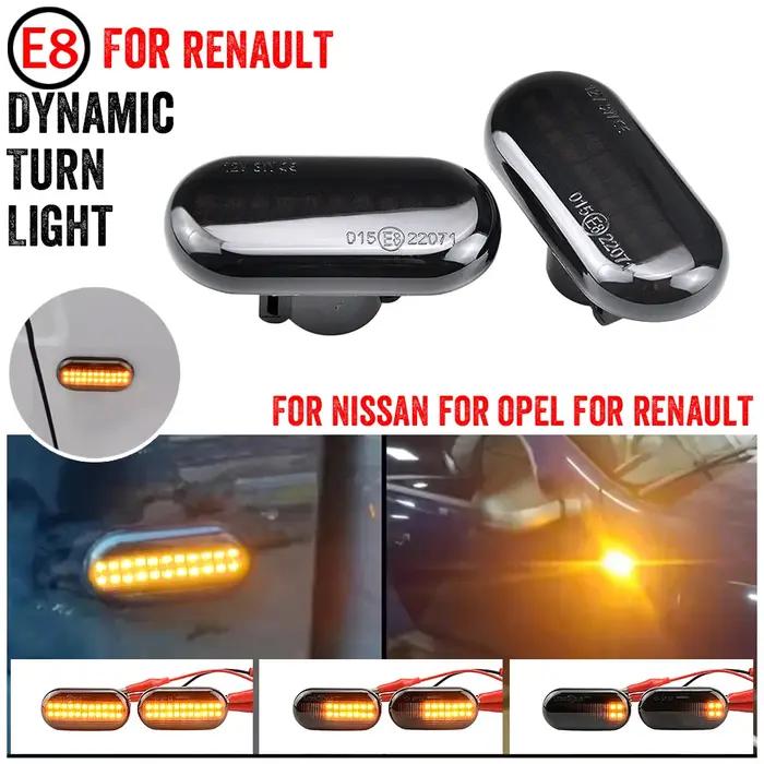 Clignotants ociamiques à LED, Marqueur Latéral pour Renault Clio, Trafic, Oke, Goo, Twigo, Dacia, Lo
