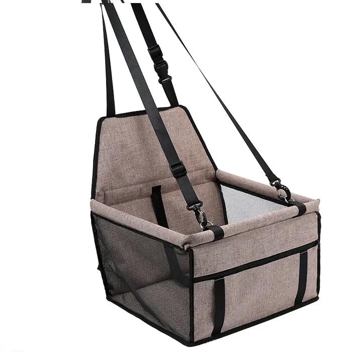 Siège de voiture pour chien élégant et durable en oxford avec ceinture de sécurité pour voyages pliable et stable pour animaux de compagnie occasions spéciales