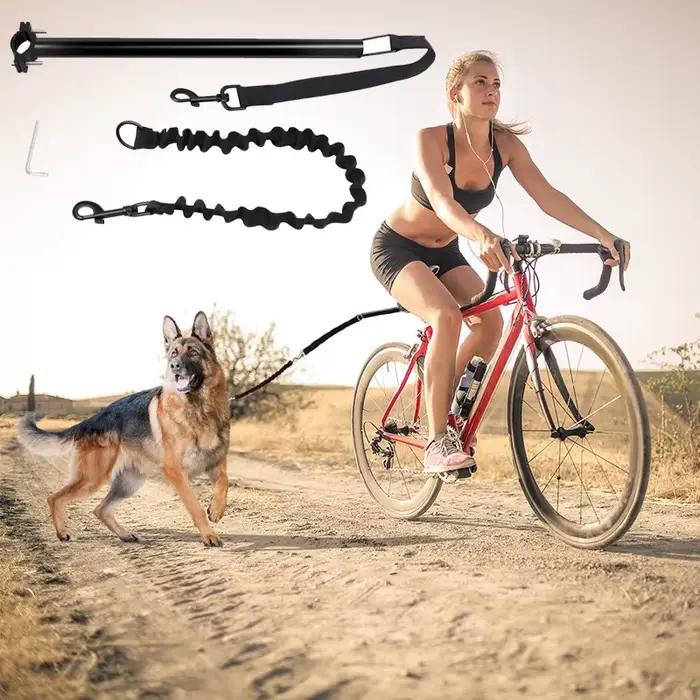 Laisse pour chien de marche de vélo, laisse pour chien, laisse de vélo élastique amovible pour chien, laisse en métal, Liugo de cyclisme