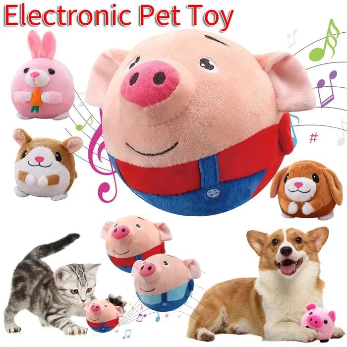 Boule de jeu électronique vibrante pour chiens - Jouets en peluche mobiles actifs résistants aux morsures - Occasions spéciales pour chiots et chiens de tous âges