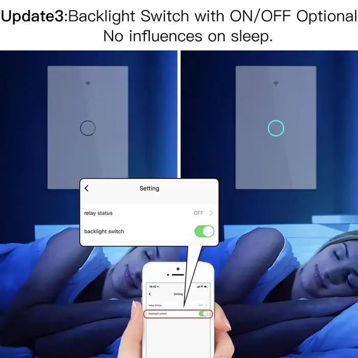 MOES-Joli d'éclairage intelligent WiFi, RF433, pas de fil d'al-melon, feu unique, vie intelligente,