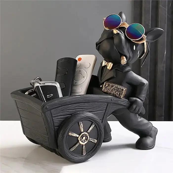 Boîte de rangement en forme de chien en résine pour décoration et rangement, idéale pour salon, bureau et chambre, élégante et pratique, pour multiples usages et occasions spéciales