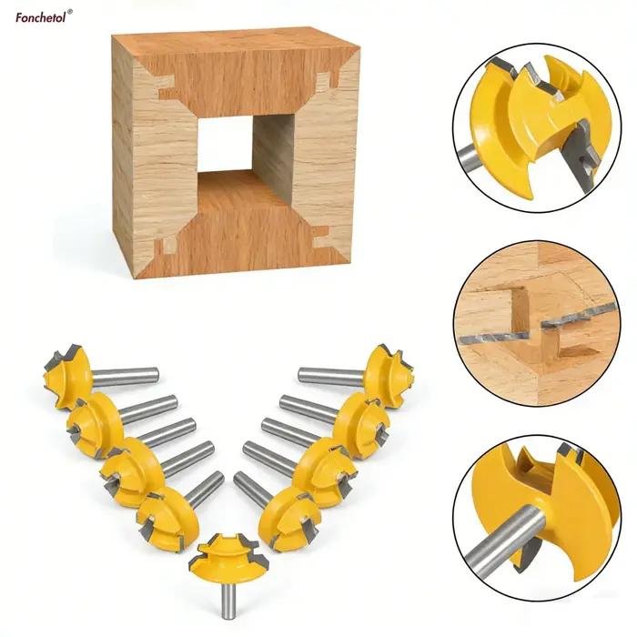 Outils de menuiserie, fraise à panneaux, fraise à mortaise et tenon haut de gamme à 45 degrés, fraise à profil, fraise à angle droit...