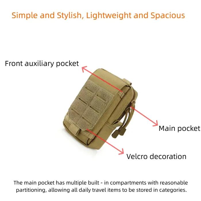 Sac banane tactique avec fermeture rabat laser - Poche à téléphone 1000D pour chasse et sports outdoor