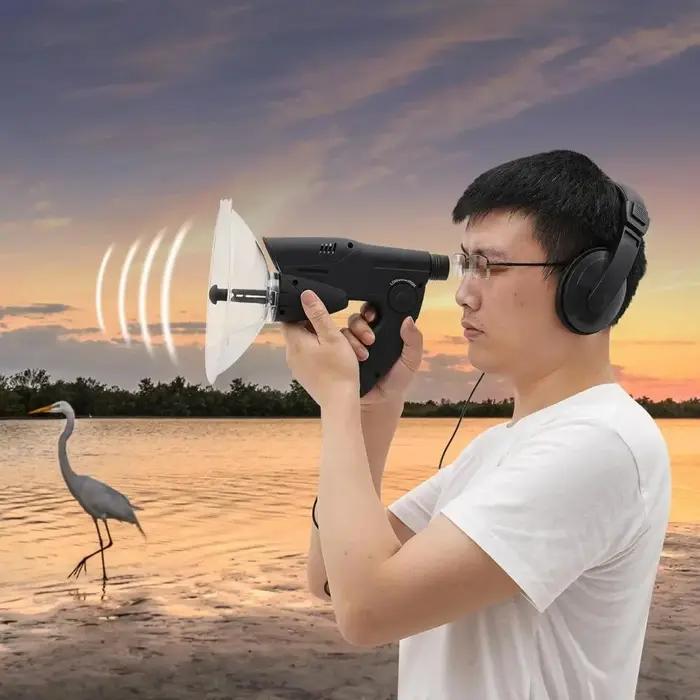 Microphone parabolique directionnel amplificateur son avec télescope 8X 21 observation oiseaux écoute