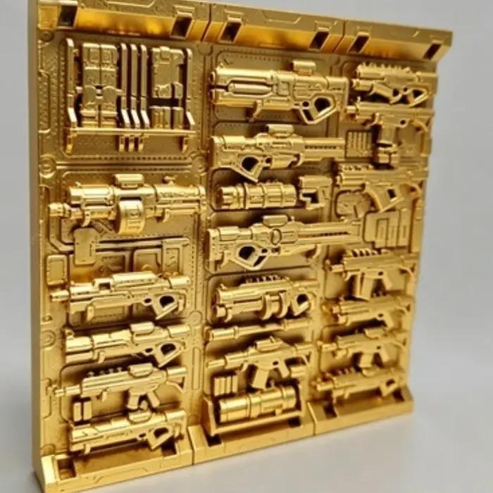Modèle de panneau mural d'armes de science-fiction - Support à armes Cyberpunk