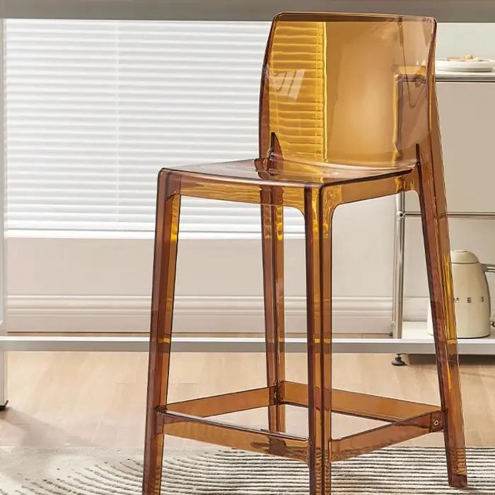 Tabouret de Bar moderne en acrylique transparent, chaise ergonomique à hauteur de comptoir, siège d'