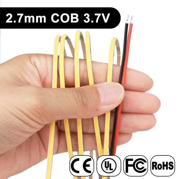 Bande LED COB Ultra fine de 2.7mm, 480 diodes/m, haute densité, Flexible, Super mince, lumière FOB,