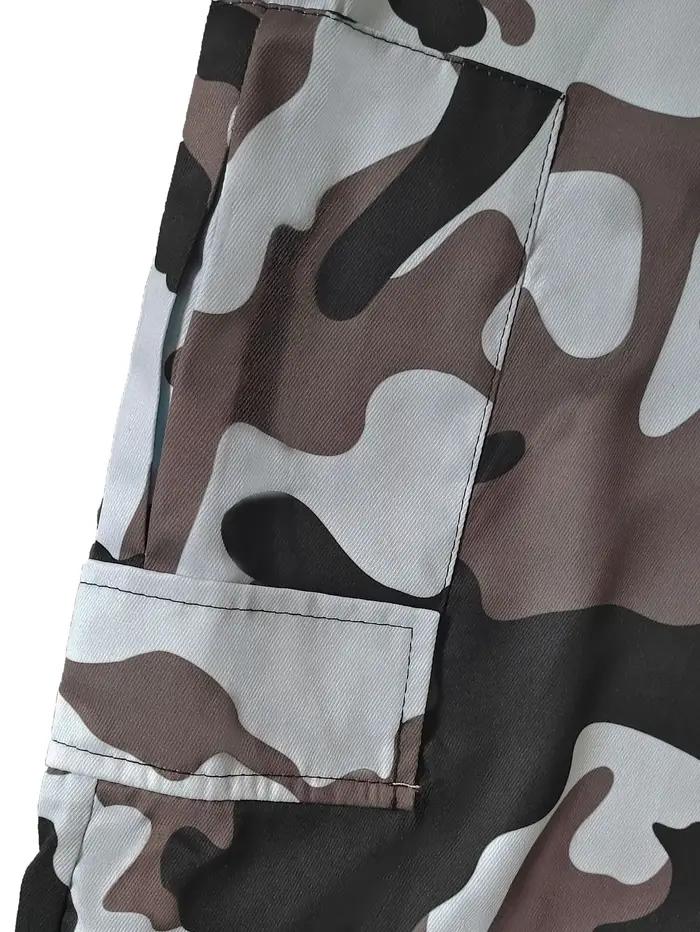 Salopette loose homme grandes poches élastique taille - Pantalon travail camouflage chasse sport