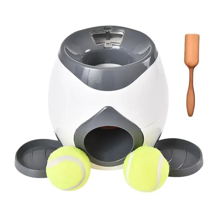 Lanceur de balles de tennis interactif pour chien, machine automatique de récompense et entraînement pour chiens de petite et moyenne taille, jouet puzzle interactif et mangeoire lente