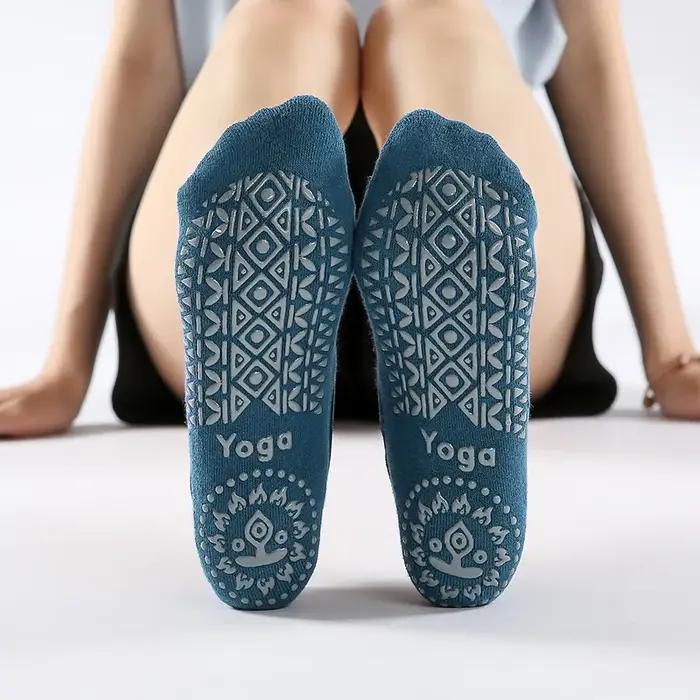 Chaussettes de Yoga à bandes pour femmes, Pilates, danse de Ballet, chaussettes en coton antidérapan
