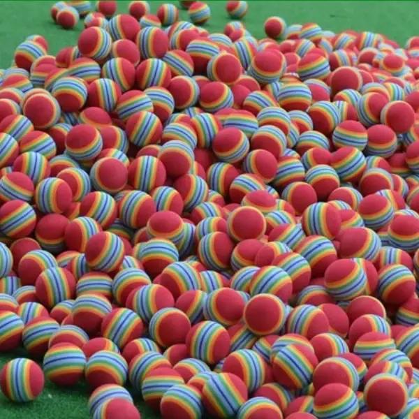 10 balles de golf en mousse à rayures arc-en-ciel, aides à l'entraînement au swing, balles d'entraîn