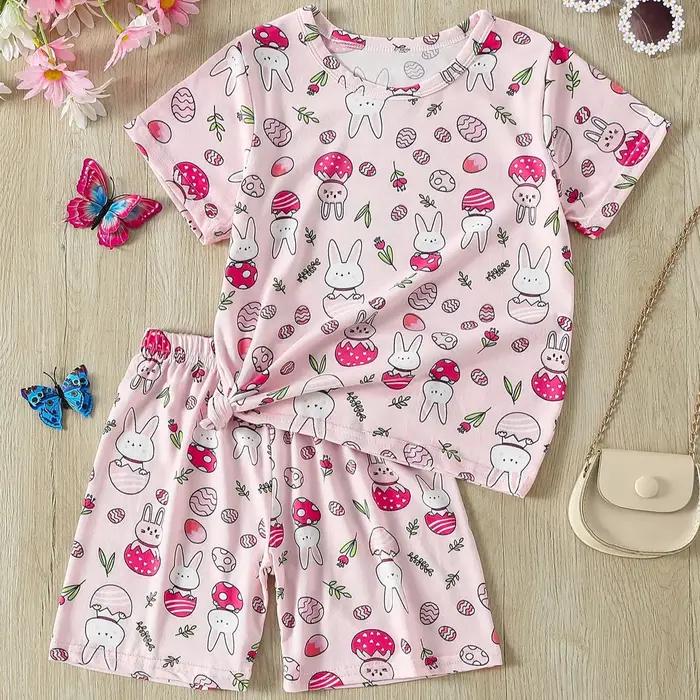 Short décontracté à manches courtes pour enfants, mignon, service à domicile, imprimé ours Joker, co