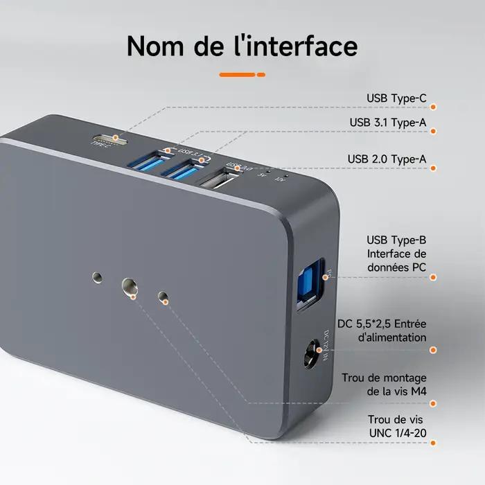Svbony SV241 astronomie Micro DC + USB HUB Box USB3.1 sortie de lecture haute vitesse et Interface type-c pour l'astroph