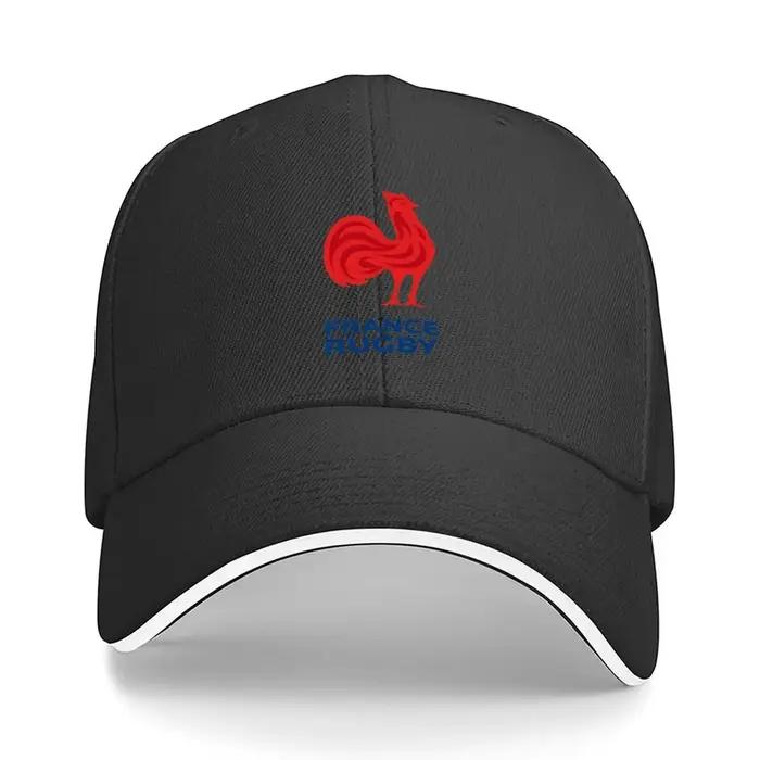 Casquette de baseball avec logo de l'équipe de rugby de France, style Western Hut, Derby Hut, Angeln