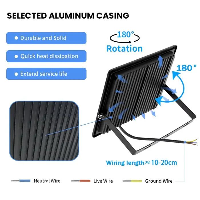 Éclairage LED réflecteur LED AC220V 100W 200W projecteurs extérieurs étanches lumières LED jardin ru