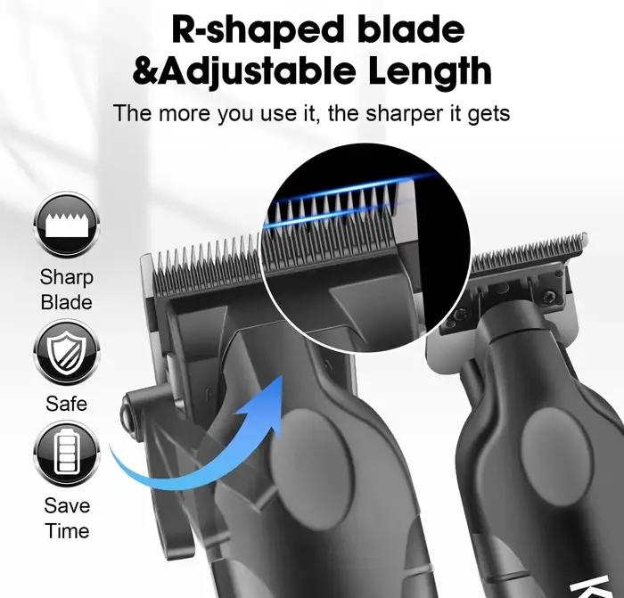 Kemei Kit de tondeuse à cheveux pour hommes, rasoir électrique, tondeuse à cheveux, machine de décou