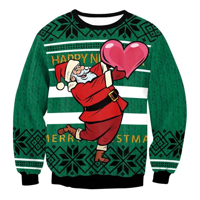 Vêtements de Noël imprimés cerf de Noël pull à manches longues pour femmes vêtements de couple occasions spéciales fantaisie festive