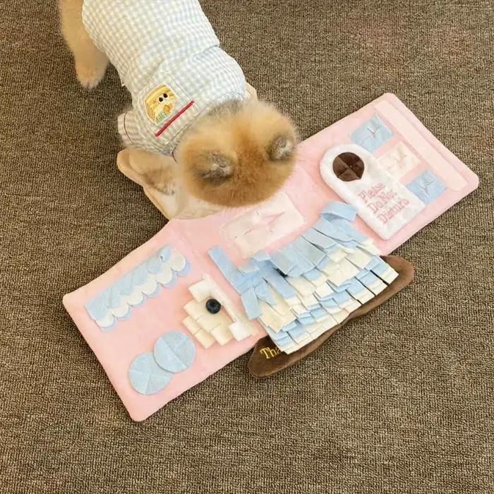 Jouet en polaire doux rose pour chiens jouets à mâcher cachant nourriture occasions spéciales distraction interactive