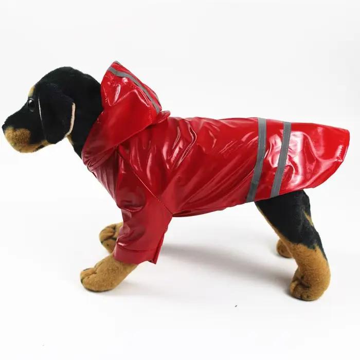 Vêtements pour chiens imperméables à capuche bande réfléchissante