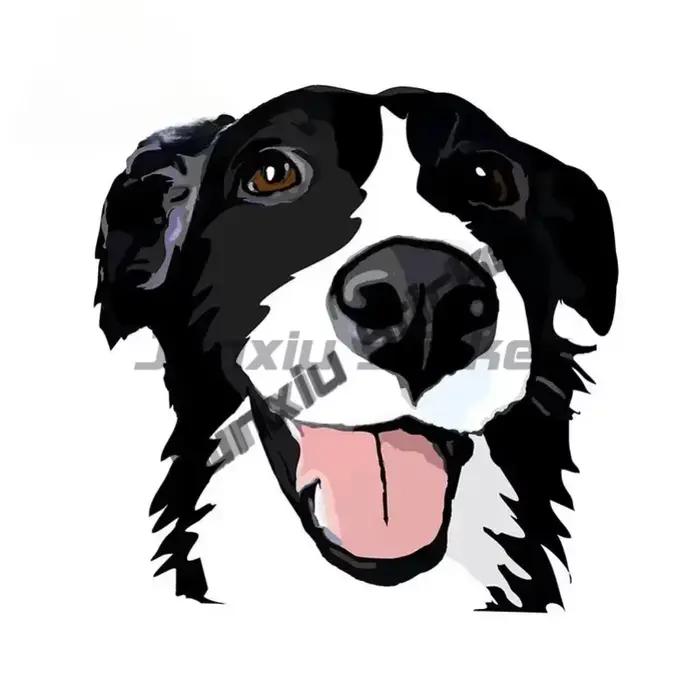 Autocollants de voiture Border Collie dessin animé résistants à l'eau pour personnalisation de véhicules et objets divers occasions spéciales
