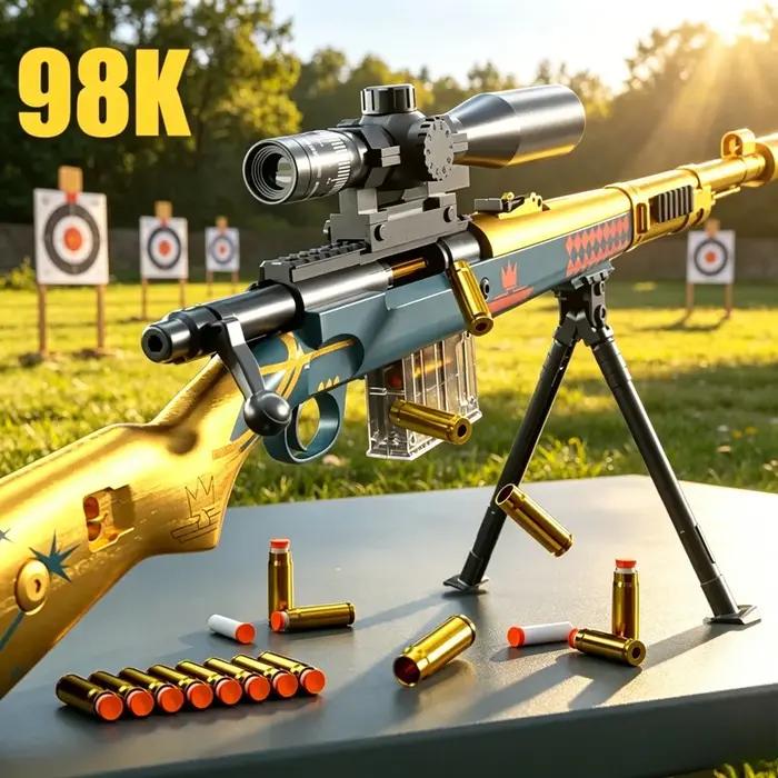 Fusil Jouet Rétro 98K Style Épaule Balles Souples Plastique Durables Occasions Spéciales Jeu Extérieur Aventures Enfant 14 Ans Plus