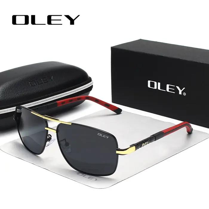 OLEY — Lunettes de soleil à verres polarisés pour hommes, mode contemporaine, protection des yeux, a