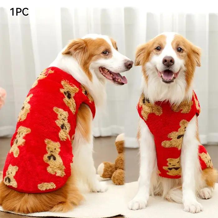 M-7XL vêtements chauds en flanelle pour animaux de compagnie hiver chien chat manteau vêtements pour