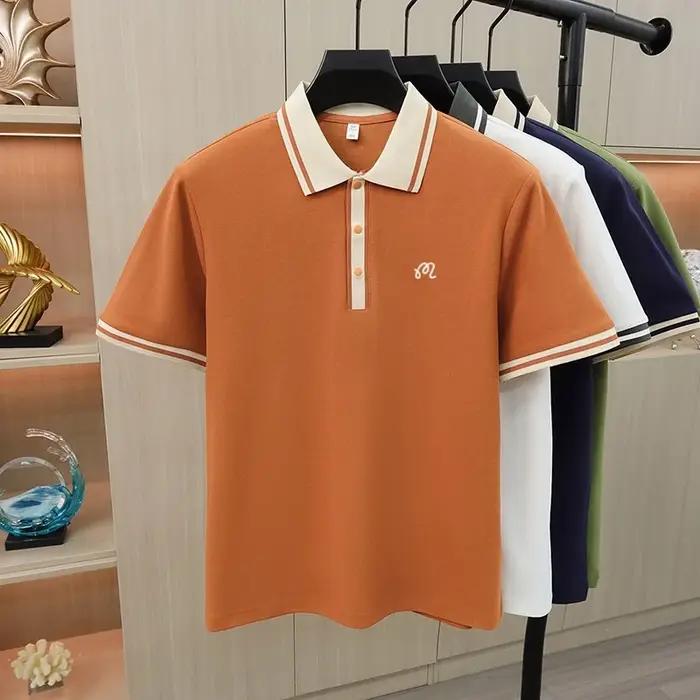 Polo Exquis Imprimé Haut de Gamme Manches Courtes pour Hommes Occasions Spéciales Mode Business