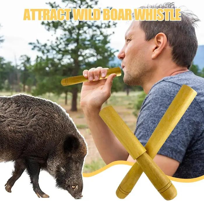 Sifflet en bois pour attirer les sangliers - Outil portable d'imitation sonore pour chasse au sanglier