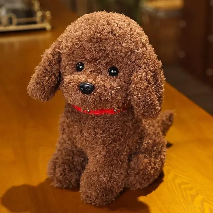 Teddy chien chanceux en peluche réaliste jouet de collection pour adultes et enfants occasions spéciales cadeau d'anniversaire ou de Noël