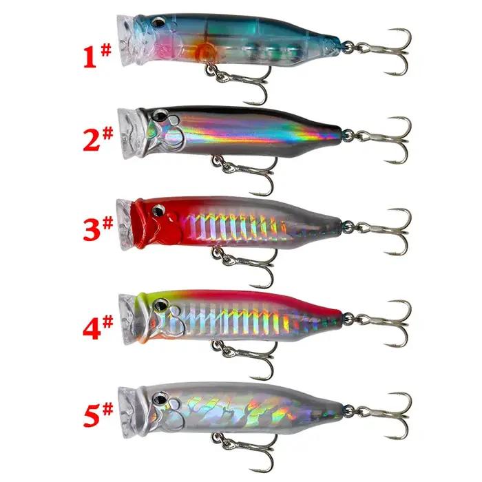 Leurre de pêche flottant Popper Wobbler avec 6 # Crochets 6.5cm 10g appâts artificiels Crankbait P
