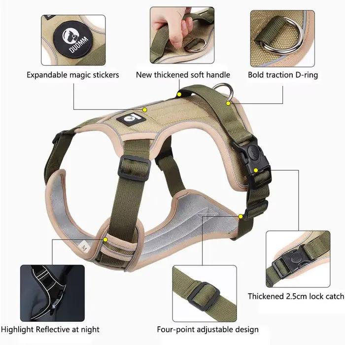 Harnais réfléchissant pour chiens sécurité confortable pour promenade nuit et grandes aventures